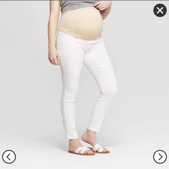 White Maternity Skinny Jeans - Picture 1 of 3
